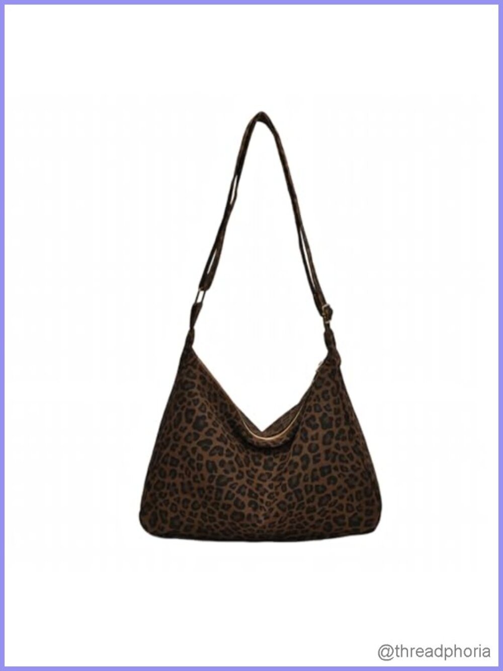 Canvas Cheetah Print Hobo Shoulder Bag with Zipper Adjustable Strap Y2K Tote